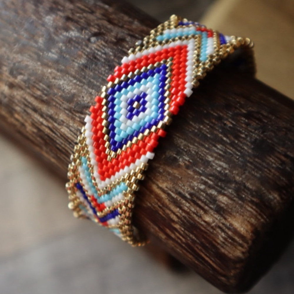 Aztec Gold Miyuki Seed Beaded Bracelet